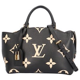 Bolsa de Ombro Louis Vuitton Petit Palais PM Bicolor Monogram Empreinte Preto Bege