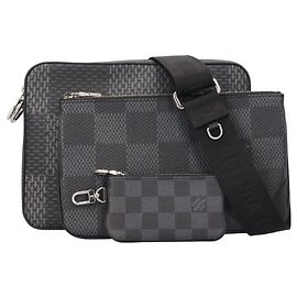 Louis Vuitton Trio Messenger Damier Graphite 3D Schultertasche Braun Schwarz