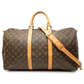 Louis Vuitton Brown Monogram Keepall Bandouliere 50 Marrom