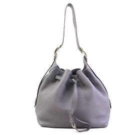 Bolsa de ombro em couro cinza Salvatore Ferragamo Marrom