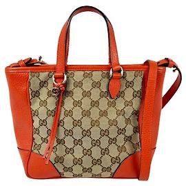 Sac à main Gucci en toile GG et cuir Marron Orange