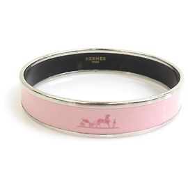 Hermès Hermes Pink and Silver Bangle Bracelet Silvery Pink