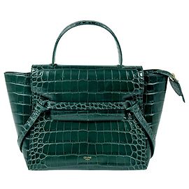 Céline Borsa a mano Celine in pelle goffrata verde Verde
