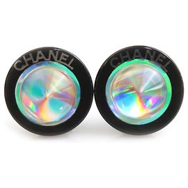 Orecchini a clip Chanel neri e argento Nero Argento