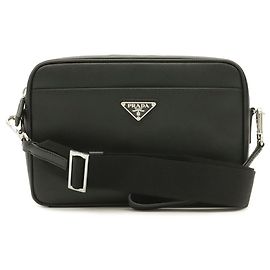 Prada Brique Triangle Shoulder Bag Black