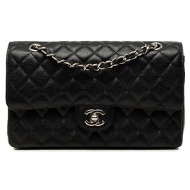Bolsa de Ombro Chanel Coco Mark Matelassé Double Flap Preto