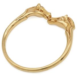 Hermès Bracelete Rígido Hermes Cheval Horse Dourado