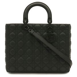 Saco Tote Large Cannage Lady Dior de Christian Dior Preto