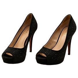 Liu.Jo Liu Jo Décolleté Peep-Toe in camoscio nero con strass Nero