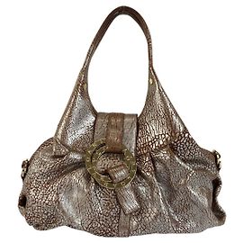 Bulgari BVLGARI Chandra Leather Handbag Brown