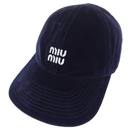 Miu Miu Baseballkappe aus Samt Blau