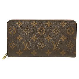 Louis Vuitton Monogram Zippy Long Wallet Brown