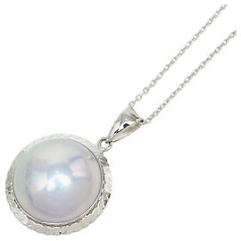 Colar com pingente TASAKI Mabe Pearl Au750 Prata Metálico