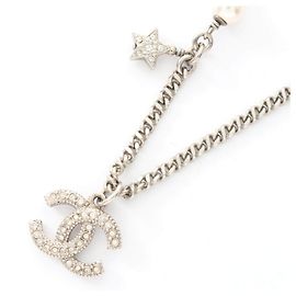 Chanel Halskette Gold Metall und Perlen Golden Metallisch
