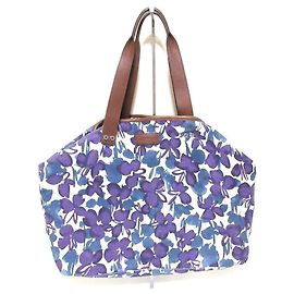 Sac cabas en toile à imprimés floraux Max Mara Weekend Bleu Violet