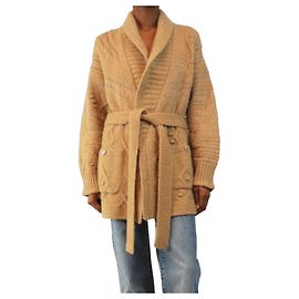 Chanel Grobstrick-Cardigan in Hellbraun - size UK 8 Braun