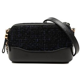 Bolso de hombro con cadena Chanel Coco Mark Gabrielle Negro Azul marino