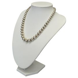 Autre Marque Tiffany HardWear Halskette mit abgestuften Silberkugeln Silber