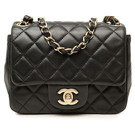 Chanel Matelassé Coco Mark Chain Shoulder Bag Black