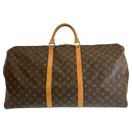 Louis Vuitton Monogram Keepall 60 Boston Bag Brown