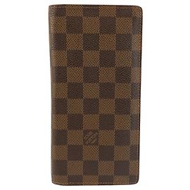 Louis Vuitton Damier Portefeuille Brazza Long Wallet Marrom
