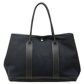 Hermès Saco Tote Hermes Garden Party PM Preto Azul marinho