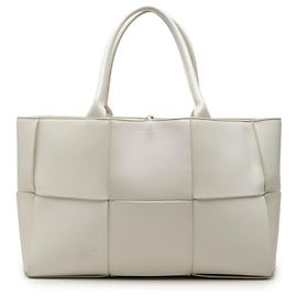 Saco Tote Bottega Veneta Maxi Intrecciato Arco Branco