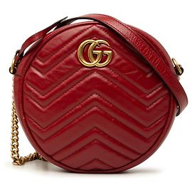 Gucci GG Marmont Chain Shoulder Bag Red