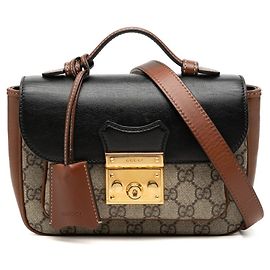 Borsa a mano e a tracolla Gucci GG Supreme Marrone Nero Beige