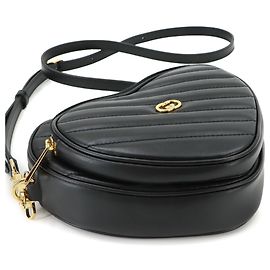 Borsa a tracolla Gucci Interlocking G Heart Nero