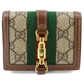 Portafoglio bi-fold Gucci Jackie 1961 Marrone Beige