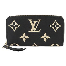 Louis Vuitton Bicolor Monogram Empreinte Langbeutel Schwarz Mehrfarben Beige