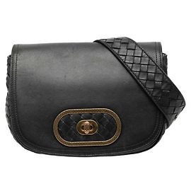 Borsa a tracolla Intrecciato Bottega Veneta Nero