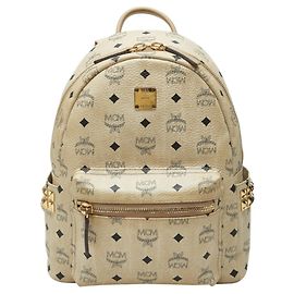 Mochila MCM Visetos Stark Side Stud Bege