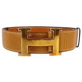 Hermès Hermes H-Belt Constance Belt Brown Camel