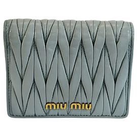 Miu Miu Quilted Leather Coin Purse Light blue