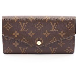 Louis Vuitton Portefeuille Sarah Bi-fold Long Wallet Brown Pink Fuschia Monogram