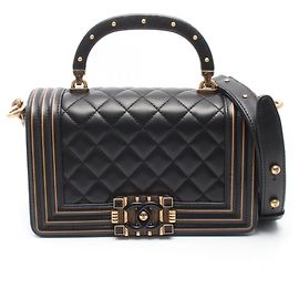 Chanel Boy Small Top Handle Shoulder Bag Black