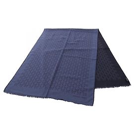 Hermès Lenço Reversível Maillon Rhythm Hermes Azul Azul marinho