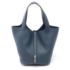 Hermès Bolsa Hermes Picotin Lock MM Azul marinho