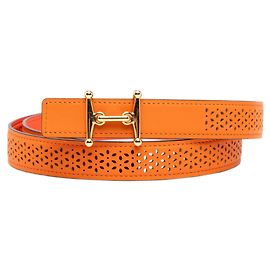 Hermès Cinto Hermes Mall H em Orange/Red Vermelho Laranja