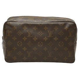 Louis Vuitton Monogram Trousse Toilette 28 Clutch Bag Marrom