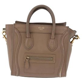 Céline Celine Shopper Luggage Leather Beige