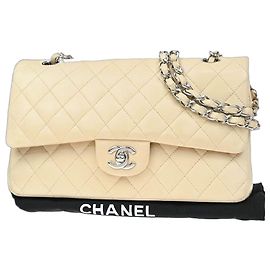 Chanel Timeless - Classic Double Flap Leather Medium Beige