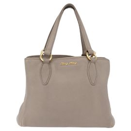 Miu Miu Madras Leather Medium Brown