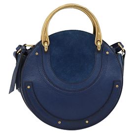 Chloé Chloe Pixie aus Leder und Wildleder Medium Blau