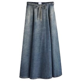 Dior Jupe Maxi en Denim avec breloques CD Bleu