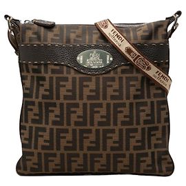 Borsa a tracolla Fendi Zucca Selleria Marrone
