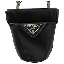 Prada Nappa Leather Mini Necklace Pouch Black