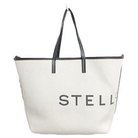 Stella Mc Cartney Stella McCartney Logo Beach Tote Bag Black Beige